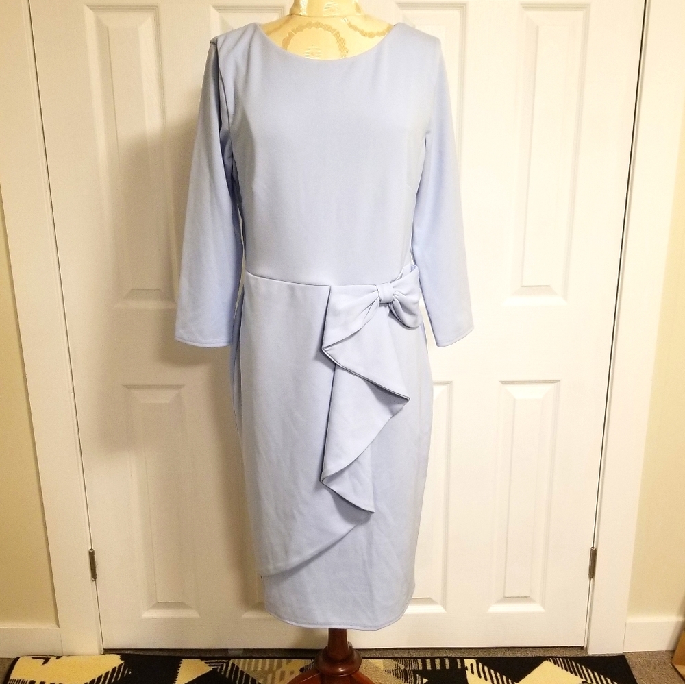 Baby Blue Dress with Bow - City Goddess/ASOS